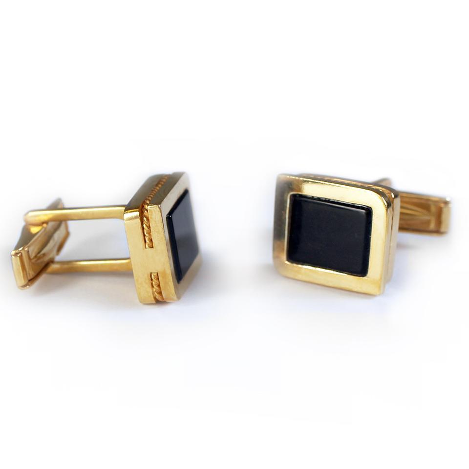 Mens Square Cuff Links in Gold