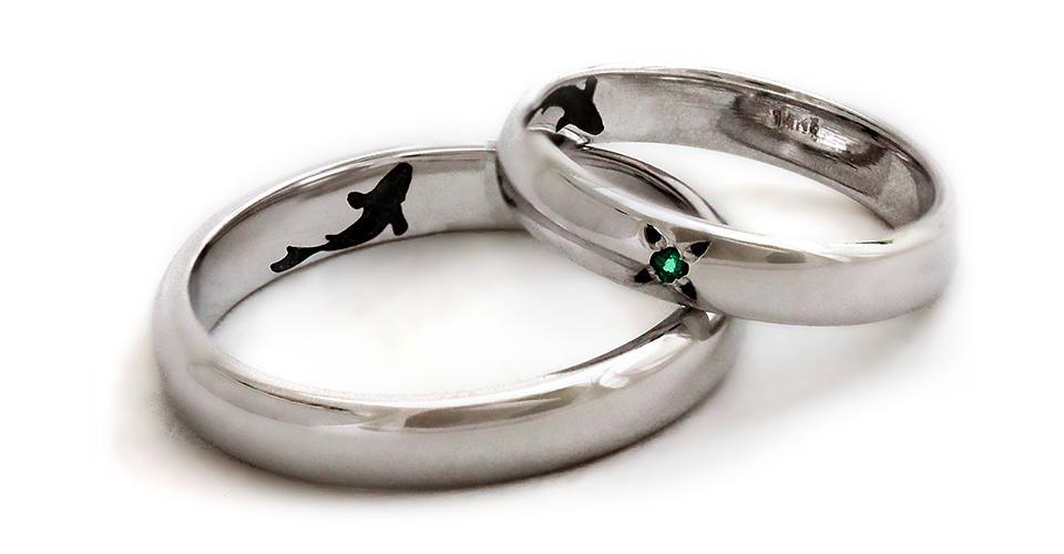 Promise Rings For Couples: Damascus Steel Pattern Wedding Band Set